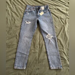 Levi's Light Blue Distressed Skinny 501 Jeans